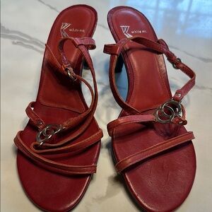 White Mountain Women's Strappy Red Heels